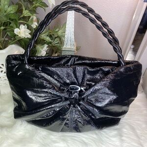 Salvatore Ferragamo Twisted Handle Black Handbag